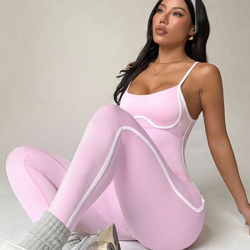 Sovereignย Charm Women's Backless Camisole Jumpsuit Pink Athletic Jumpsuit
